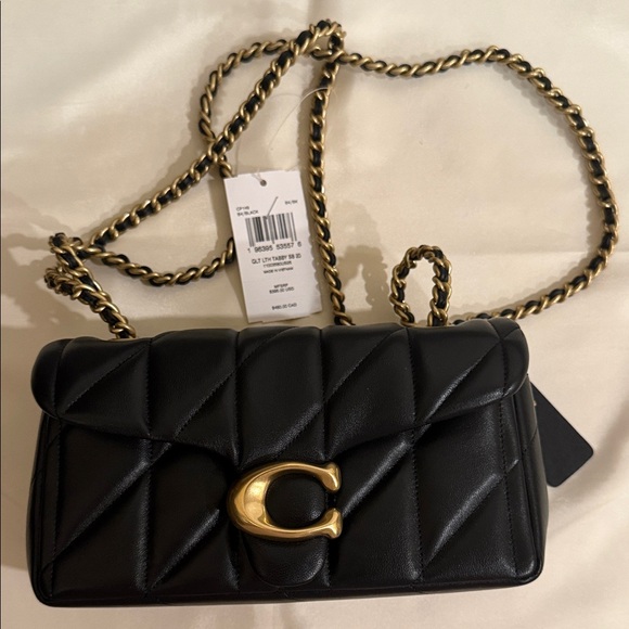Coach Handbags - Coach Black Quilted Leather Tabby 20 Crossbody Bag with Gold Chain